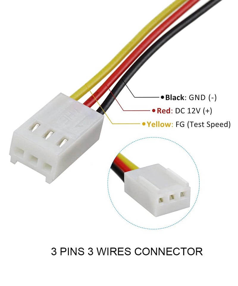 Twinkle Bay TwinkleBay 80x15mm Cooling Fan, Replace AFB0812SHB DC Brushless Cooling Fan, 80mm by 80mm by 15mm with TX3 Connector (DC12V 0.4A) - Image 5